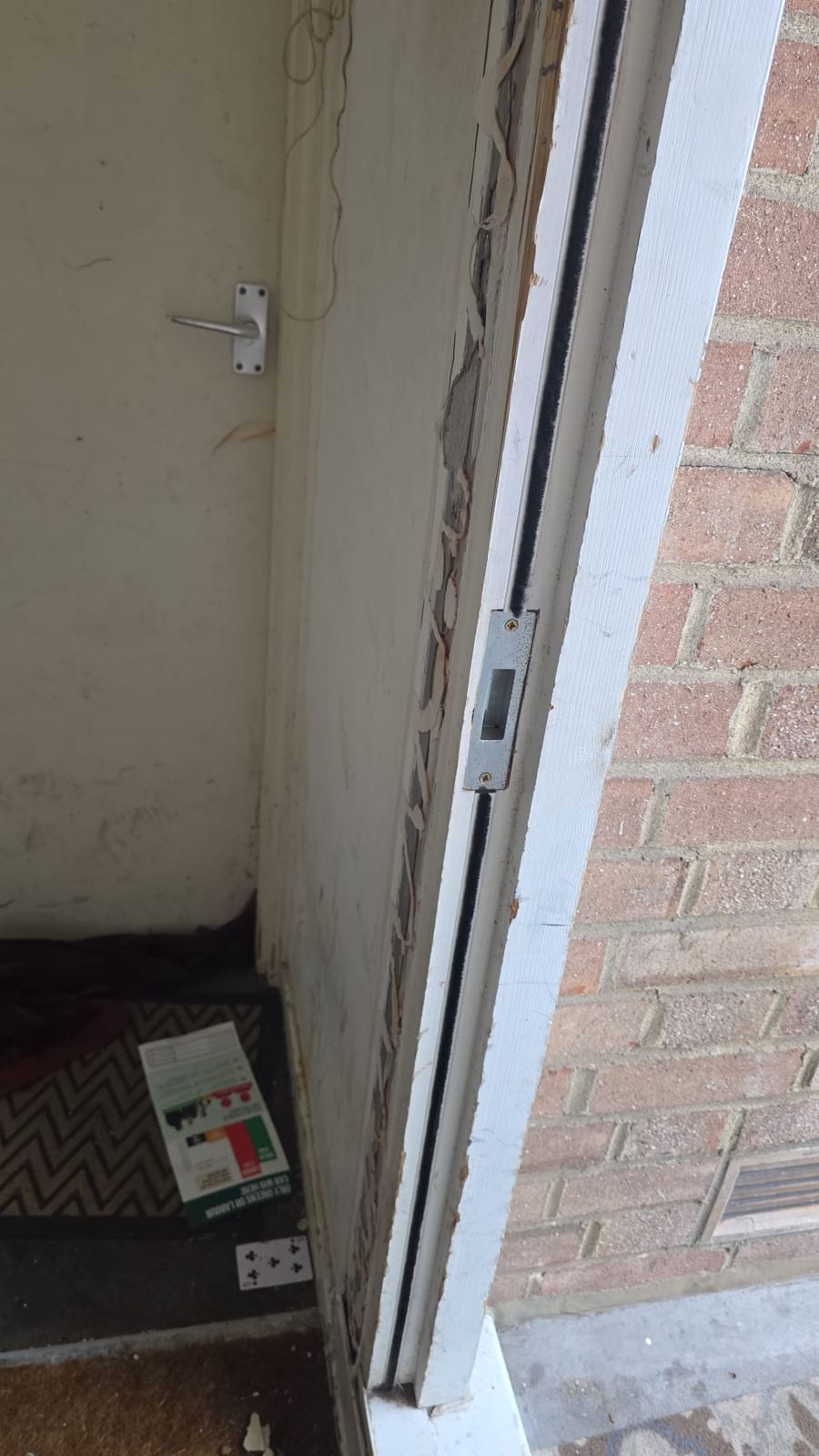 Door frame reinforced with heavy-duty strike plate by LT Lockworks London