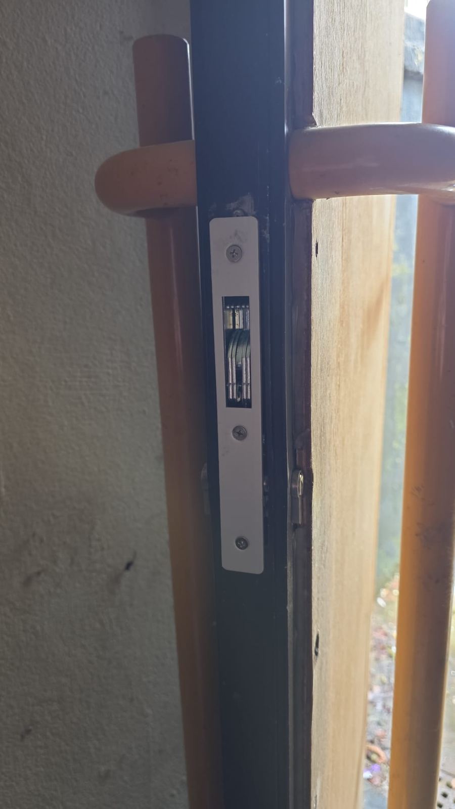 New hookbolt strike plate and euro lock fitted to UPVC door by LT Lockworks