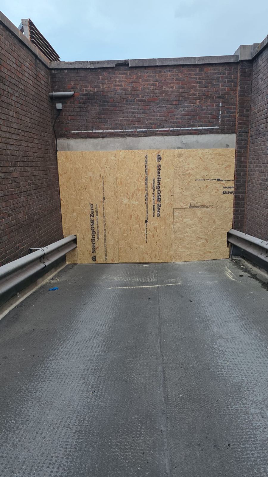 Ramp boarded up with OSB boards — LT Lockworks South London